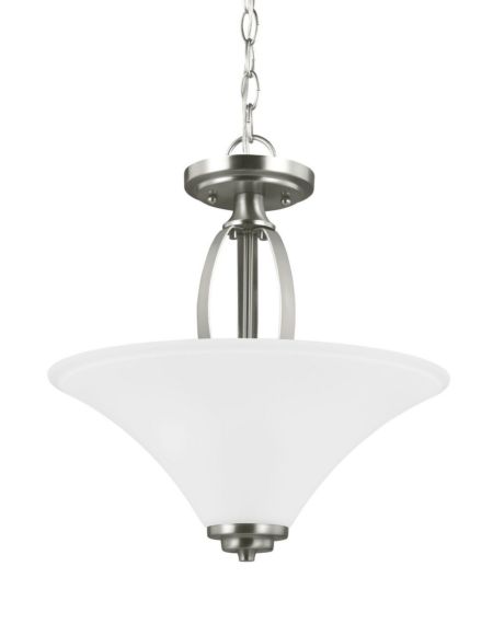 Sea Gull Metcalf 2 Light Ceiling Light in Brushed Nickel