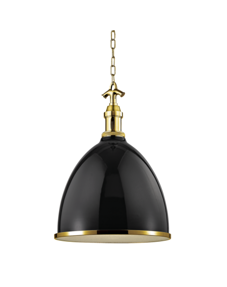  Viceroy Pendant Light in Black and Aged Brass