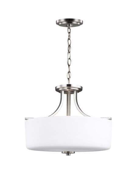 Sea Gull Canfield 3 Light Ceiling Light in Brushed Nickel