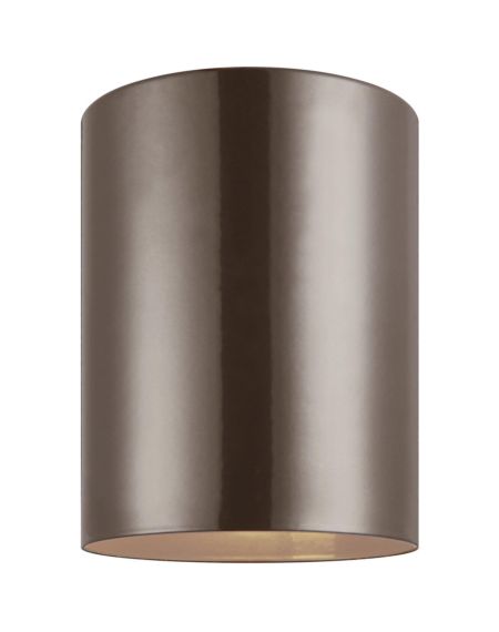 Visual Comfort Studio Cylinders Outdoor Ceiling Light in Bronze
