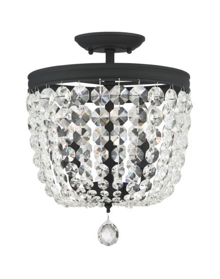  Archer Ceiling Light in Black Forged with Swarovski Strass Crystal Crystals