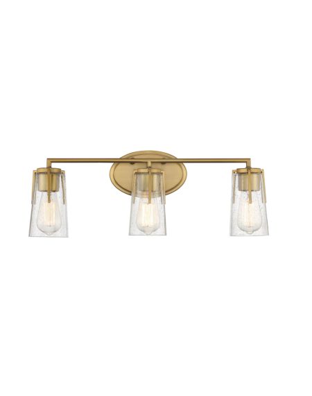 Sacremento 3-Light Bathroom Vanity Light in Warm Brass