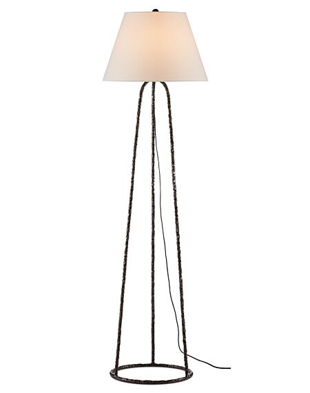 Annetta 1-Light Floor Lamp in Dark Antique Brass