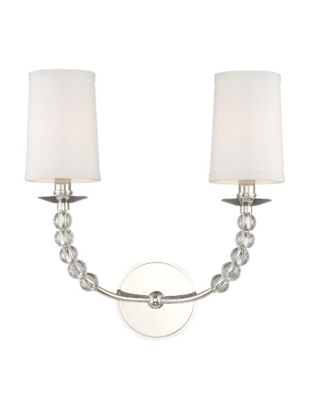  Mirage Wall Sconce in Polished Nickel with Hand Cut Crystal Beads Crystals