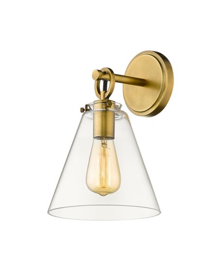 Z-Lite Harper 1-Light Wall Sconce In Rubbed Brass