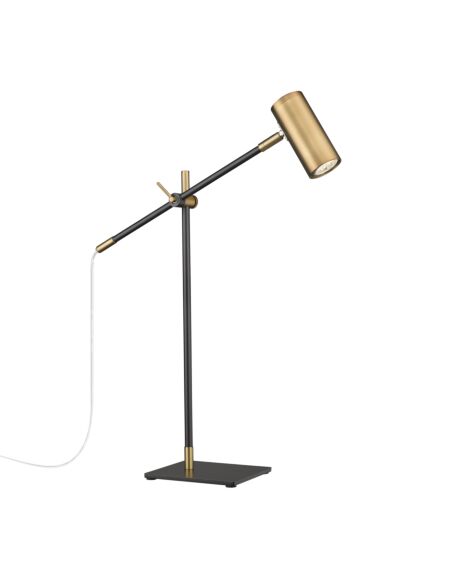 Z-Lite Calumet 1-Light Table Lamp Light In Matte Black With Olde Brass