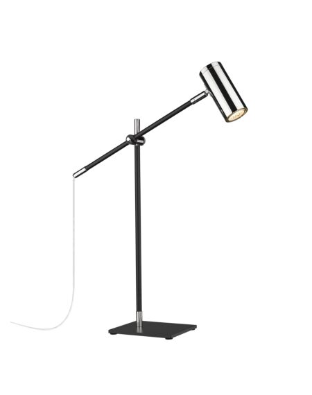 Z-Lite Calumet 1-Light Table Lamp Light In Matte Black With Polished Nickel