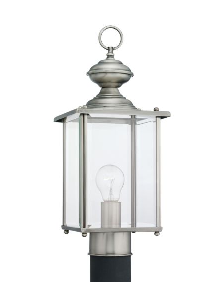 Sea Gull Jamestowne 17 Inch Outdoor Post Light in Antique Brushed Nickel