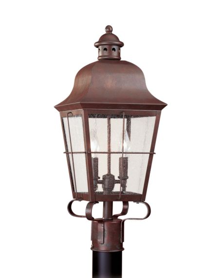 Generation Lighting Chatham 2-Light 23" Outdoor Post Light in Weathered Copper