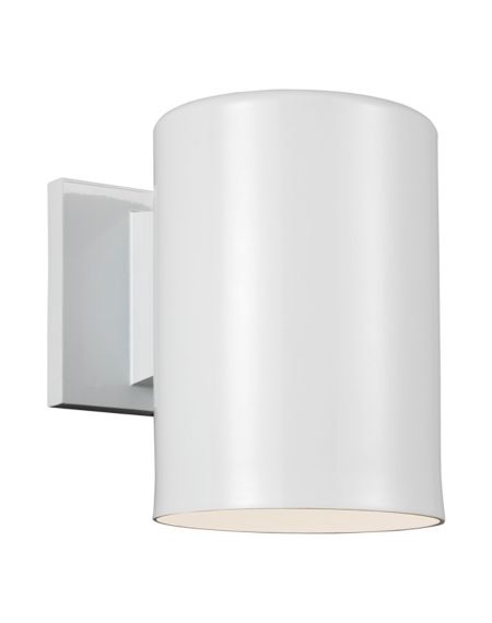 Visual Comfort Studio Cylinders 7" Outdoor Wall Light in White