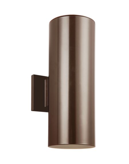 Outdoor Cylinders 2-Light Outdoor Wall Lantern in Bronze