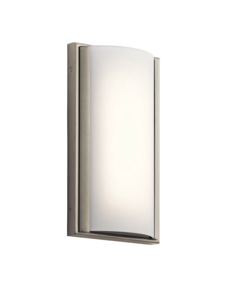 Elan Bretto 12 Inch LED Bent Glass Wall Sconce in Brushed Nickel