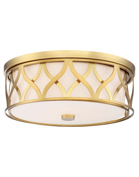  LED Etched Glass Ceiling Light in Liberty Gold
