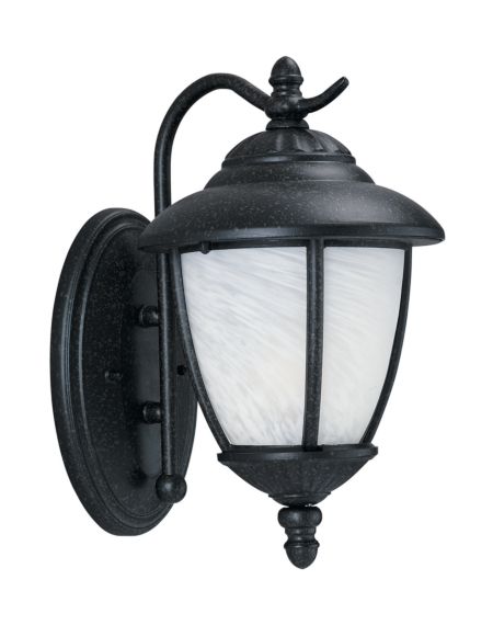 Sea Gull Yorktown 13 Inch Outdoor Wall Light in Forged Iron