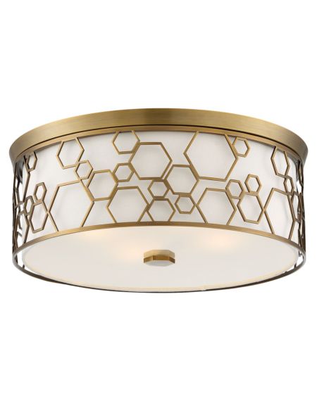  Octagons LED Ceiling Light in Polished Satin Brass