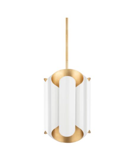 Banks 6-Light Pendant in Gold Leaf with White