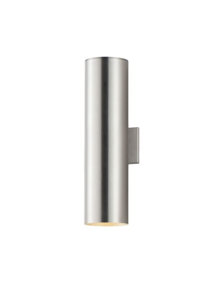 Outpost 2-Light LED Outdoor Wall Sconce in Brushed Aluminum