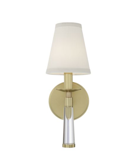  Baxter Wall Sconce in Aged Brass with Glass Finials Crystals
