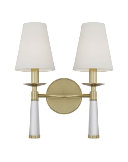  Baxter Wall Sconce in Aged Brass with Glass Finials Crystals