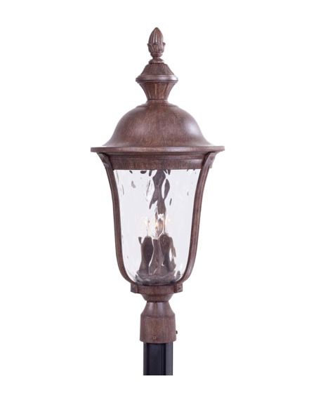 The Great Outdoors Ardmore 3 Light 29 Inch Outdoor Post Light in Vintage Rust