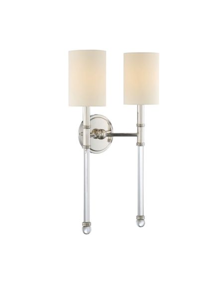 Savoy House Fremont 2 Light Wall Sconce in Polished Nickel