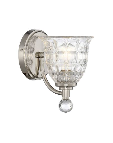 Savoy House Birone 1 Light Wall Sconce in Polished Nickel