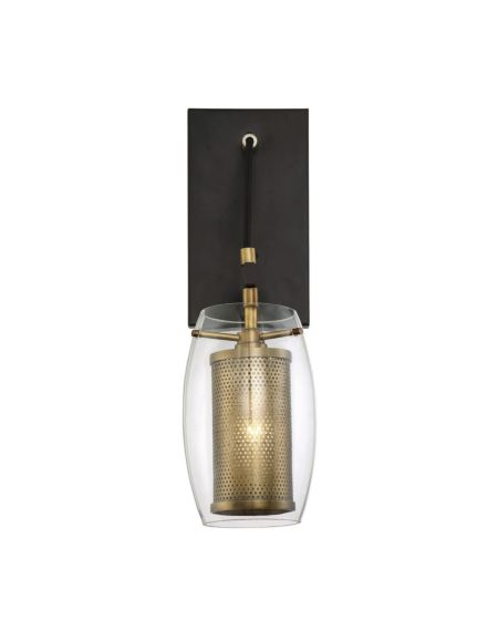 Savoy House Dunbar by Brian Thomas 1 Light Wall Sconce in Warm Brass with Bronze Accents