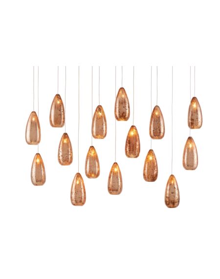 Rame 15-Light Pendant in Copper with Silver 