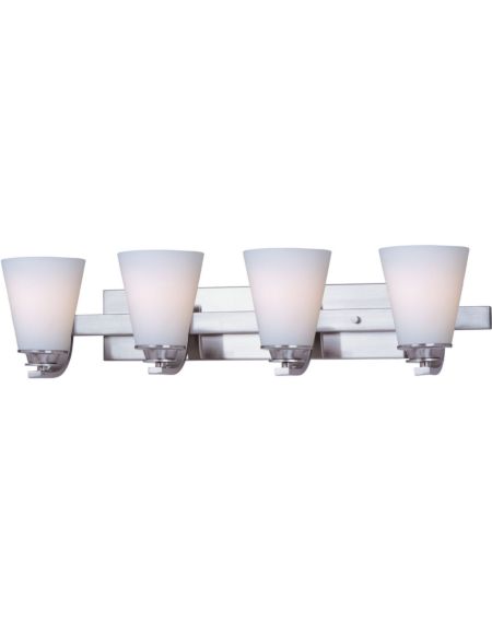 Conical 4-Light Satin White Bathroom Vanity Light