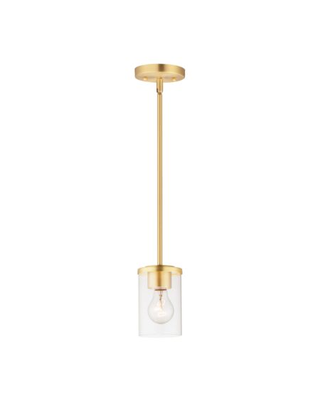 Corona 1-Light Mini Pendant in Satin Brass