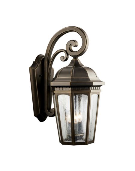 Kichler Courtyard 3 Light 22 Inch Outdoor XLarge Wall in Rubbed Bronze