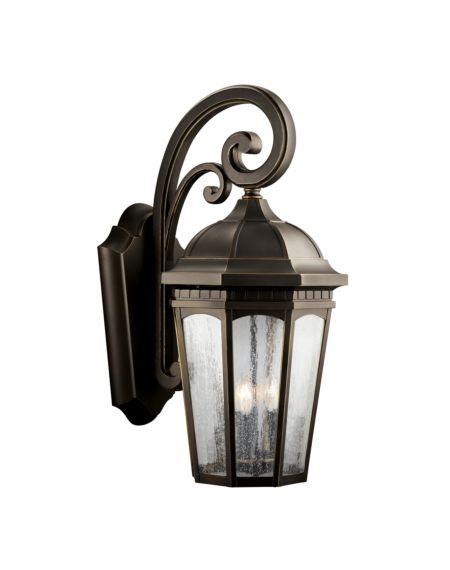 Kichler Courtyard 3 Light 26.5 Inch Outdoor XLarge Wall in Rubbed Bronze