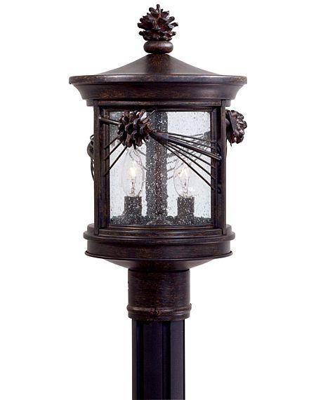 The Great Outdoors Abbey Lane 2 Light Outdoor Post Light in Iron Oxide