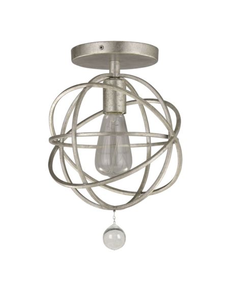 Crystorama Solaris 9 Inch Ceiling Light in Olde Silver