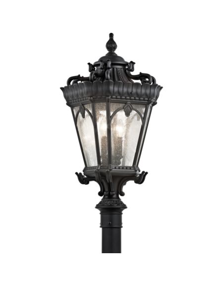 Kichler Tournai 4 Light 30 Inch Outdoor Post Lantern in Textured Black