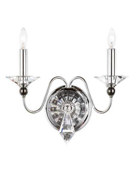 Jasmine 2-Light Wall Sconce in Silver with Clear Optic Crystals