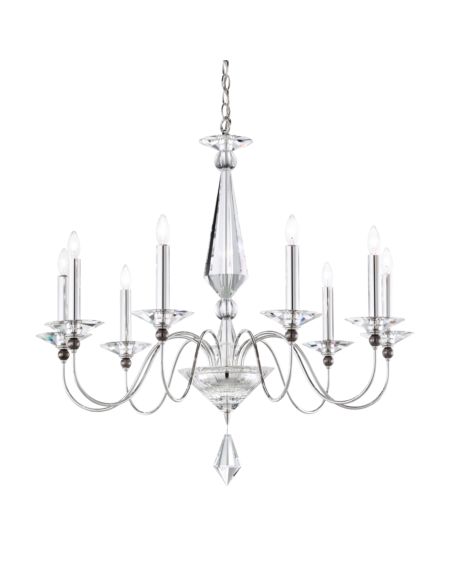 Jasmine 9-Light Chandelier in Silver with Clear Optic Crystals