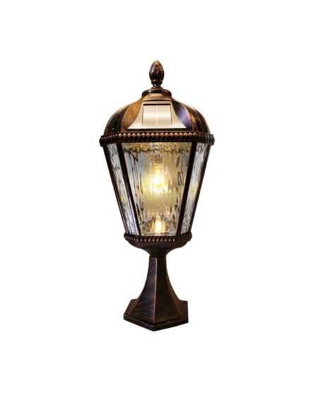 Royal Bulb Solar Lamp Series 1-Light LED Pier Mount in Brushed Bronze