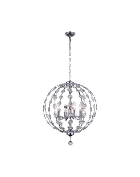 CWI Lighting Esia 4 Light Chandelier with Chrome finish