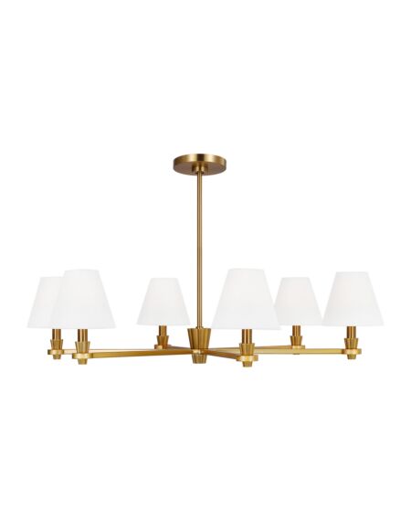 Paisley 6-Light Chandelier in Burnished Brass