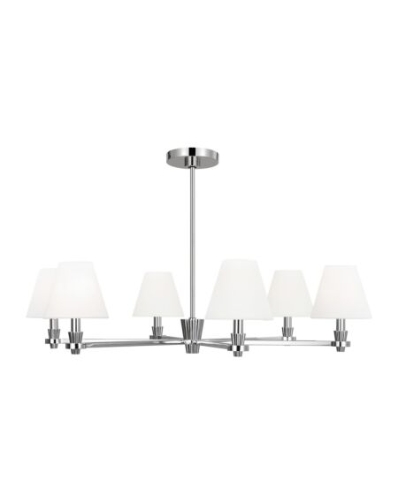Paisley 6-Light Chandelier in Polished Nickel