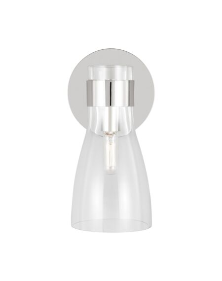 Moritz 1-Light Bathroom Vanity Light Fixture in Polished Nickel
