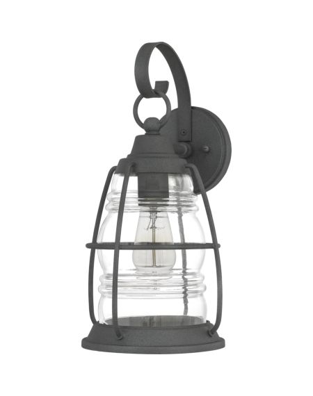 Admiral 1-Light Outdoor Lantern in Mottled Black