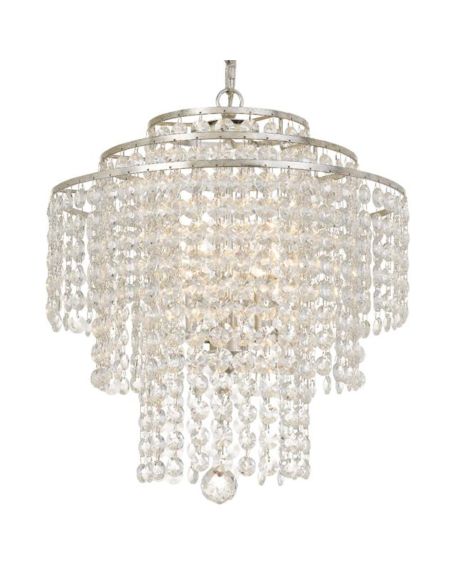  Arielle Chandelier in Silver with Hand Cut Crystal Crystals