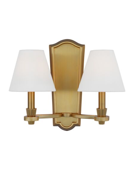 Paisley 2-Light Wall Sconce in Burnished Brass