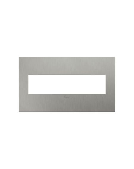  adorne Brushed Stainless Steel 4 Opening Wall Plate