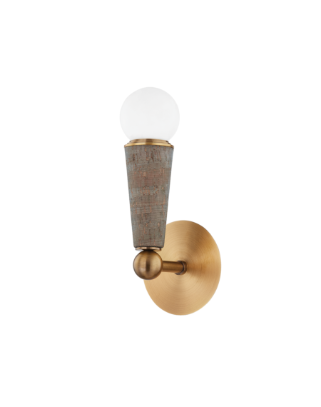 Dax 1-Light Wall Sconce in Patina Brass