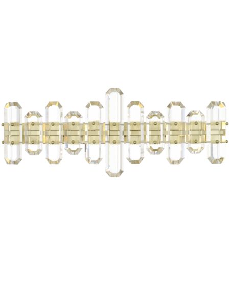  Bolton Bathroom Vanity Light in Aged Brass with Faceted Crystal Elements Crystals