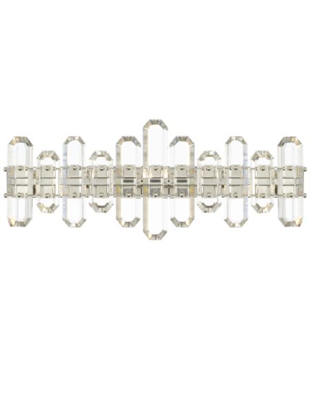  Bolton Bathroom Vanity Light in Polished Nickel with Faceted Crystal Elements Crystals
