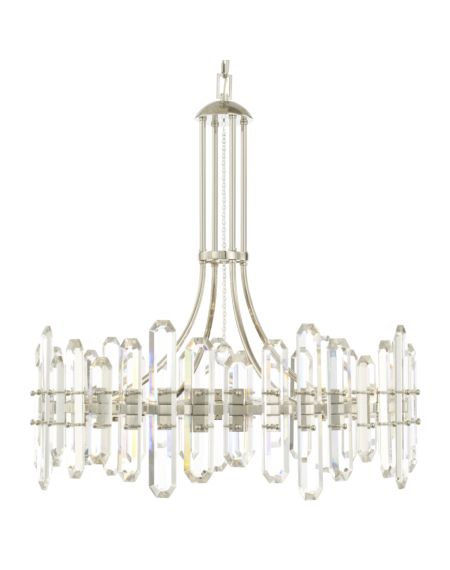  Bolton Transitional Chandelier in Polished Nickel with Faceted Crystal Elements Crystals